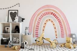 Watercolor Rainbow Wall Decal - Nursery Kids Room Decor - thumbnail 1