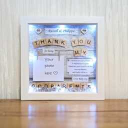 Godmother Gift, Godparents Thank You Frame, Christmas Gift For Godparents, Christening Baptism Gift - thumbnail 1
