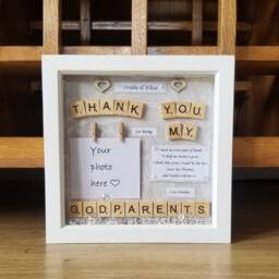 Godmother Gift, Godparents Thank You Frame, Christmas Gift For Godparents, Christening Baptism Gift - thumbnail 3