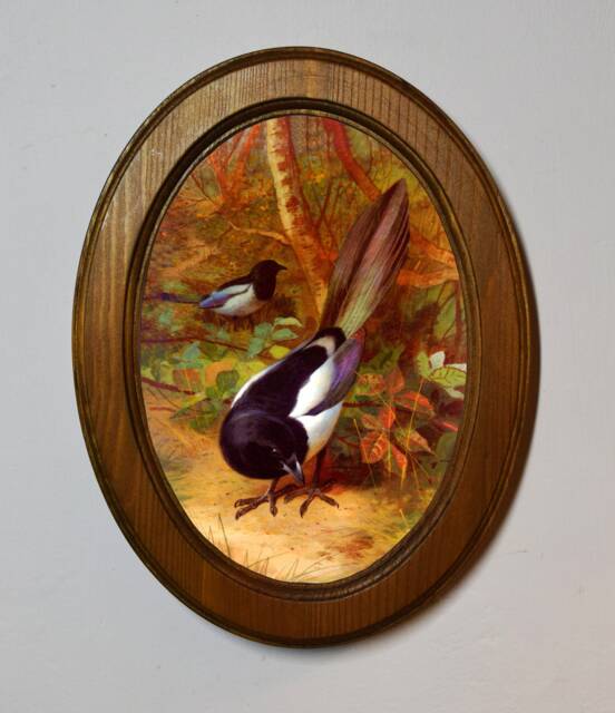 "Light Oak Oval Wooden Framed Art Print, Archibald Thorburn " - image 1