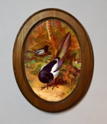 "Light Oak Oval Wooden Framed Art Print, Archibald Thorburn " - thumbnail 1