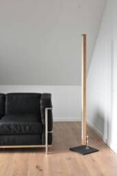 Exclusive Floor Lamp Made Of Oak, Stainless Steel & Slate - Wireless Dimmer