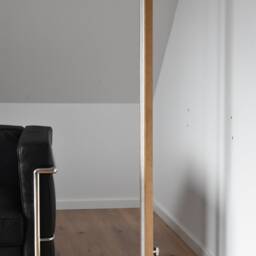 Exclusive Floor Lamp Made Of Oak, Stainless Steel & Slate - Wireless Dimmer - thumbnail 2