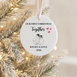 Our First Christmas Together Ornament, Couple Gifts, Girlfriend Boyfriend Gift, New 1st Xmas Decoration - thumbnail 1