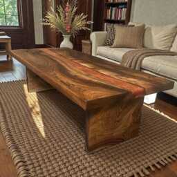 Japanese Wabi Sabi Epoxy River Coffee Table - thumbnail 3