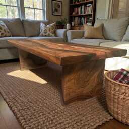 Japanese Wabi Sabi Epoxy River Coffee Table - thumbnail 4