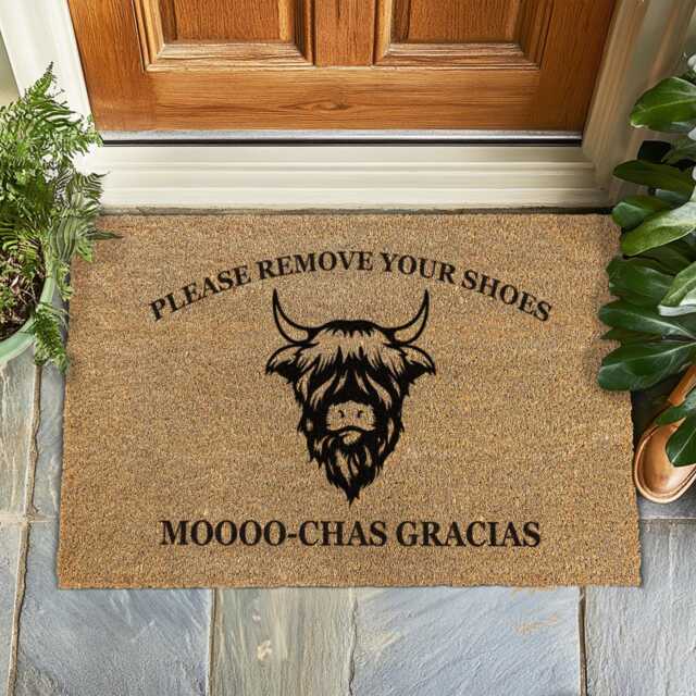Please Remove Your Shoes Doormat, No Welcome Mat, Minimalist Entry Rug, Housewarming Gift, Clean Home Decor Doormat Funny - image 1