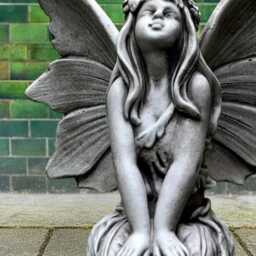 Enchanted Fairy Sculpture Concrete Garden Nymph Figurine Stone Elf Statue Outdoor Magical Decoration Fantasy Girl Ornament Cement Art - thumbnail 4