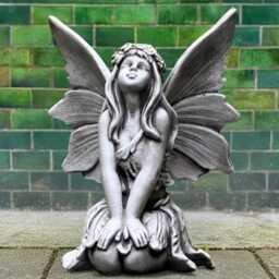 Enchanted Fairy Sculpture Concrete Garden Nymph Figurine Stone Elf Statue Outdoor Magical Decoration Fantasy Girl Ornament Cement Art - thumbnail 1