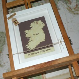 Gps Coordinates Map Of Ireland - Home Baile Locations Framed Wall Art Personalised New Gift Handmade In - thumbnail 3