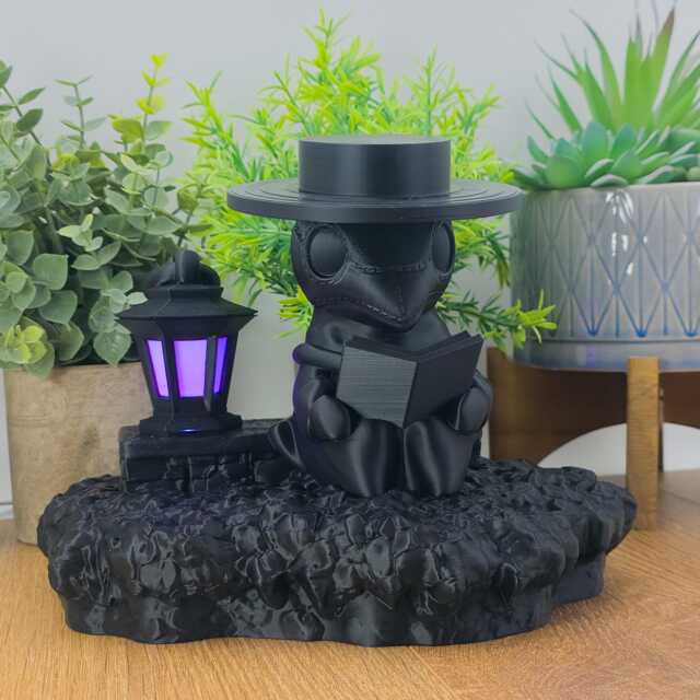 Plague Doctor Lamp Night Light - Multicolour With Usb & Remote Customisable in Colour - image 1
