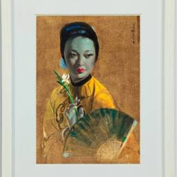 01 The Fan By Cecil Beall - 1 Of 4 Tretchikoff Era - Vintage Art Print A4 A3 A2 - thumbnail 2
