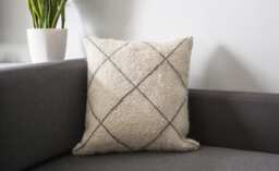 Cream Handmade Wool Pillow Cover, Scandinavian & Boho Throw For Bedroom Decor, Lovely Valentines Gift