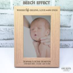 Personalised Newborn Photo Frame Gift Keepsake Engraved Birth New Born Baby - thumbnail 3