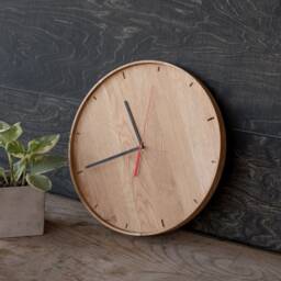 Wooden Wall Clock, Clock For Wall, Wood Large Oak Silent Mechanism, Housewarming Gift - thumbnail 2