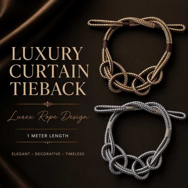 Luxury Curtain Tieback Lurex Rope - Drapery Holdback 1 Meter Decorative Tie Back Elegant Window Decor Modern Accessory - image 1
