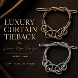 Luxury Curtain Tieback Lurex Rope - Drapery Holdback 1 Meter Decorative Tie Back Elegant Window Decor Modern Accessory - thumbnail 1
