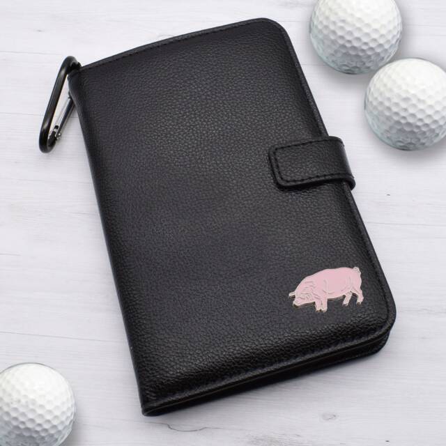 Pink Pig Design - Personalised Leatherette Golf Organiser Complete With Divot Repairer, Marker, Tees, Scorecard & Pencils - image 1