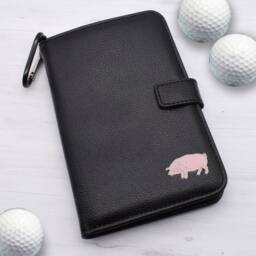Pink Pig Design - Personalised Leatherette Golf Organiser Complete With Divot Repairer, Marker, Tees, Scorecard & Pencils - thumbnail 1