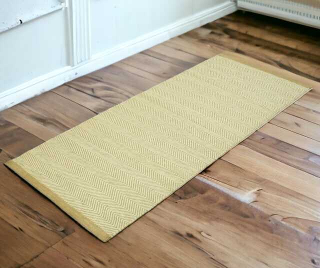 Hand Woven Wool Runner Rug, Flat Weave Kilim, Brown Border, 200x80cm - image 1