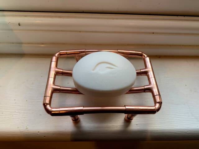 Handmade Copper Soap Dish Bathroom Bar Holder - image 1