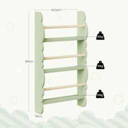 Kids Bookshelf Ledge Book Organizer - Montessori Display Shelf Nursery Bookcase - thumbnail 3