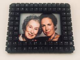 Handcrafted Picture Frame - Photo Stand From Wood & Keyboard Keys - thumbnail 1