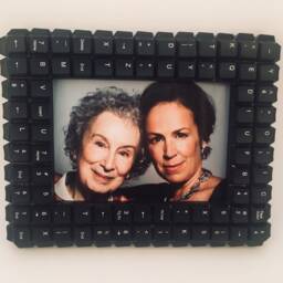 Handcrafted Picture Frame - Photo Stand From Wood & Keyboard Keys - thumbnail 2