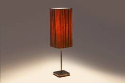 Handmade Table Lamp, Zebrano Natural Wood Veneer Lampshade, Desk Lighting, Bedside Boho Decor, Minimalist Design, Cottage Lighting