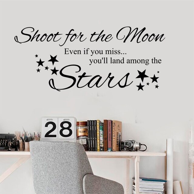 Shoot For The Stars - 0346, Wall Art Decal, Transfer, Mural, Sticker, 75 Colours, 5 Sizes, Interior Or Exterior Use , Easy To Apply - image 1