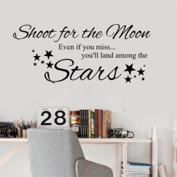 Shoot For The Stars - 0346, Wall Art Decal, Transfer, Mural, Sticker, 75 Colours, 5 Sizes, Interior Or Exterior Use , Easy To Apply - thumbnail 1