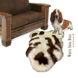 Faux Sheepskin Area Rug - Spotted Shag Fur Pelt, Handmade in Usa - thumbnail 2