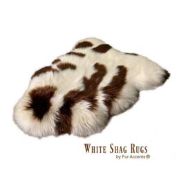 Faux Sheepskin Area Rug - Spotted Shag Fur Pelt, Handmade in Usa - thumbnail 1