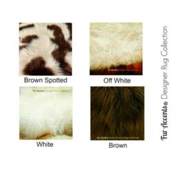 Faux Sheepskin Area Rug - Spotted Shag Fur Pelt, Handmade in Usa - thumbnail 4
