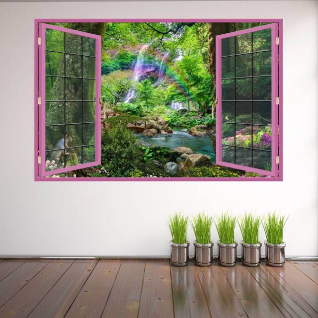 Tropical Forest Rainbow Fantasy Wall Decal Sticker Mural Poster Print Art Home Office Decor Kb11 - image 1