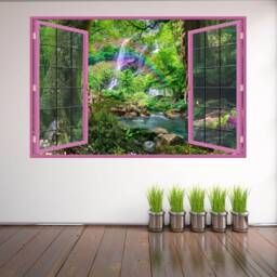 Tropical Forest Rainbow Fantasy Wall Decal Sticker Mural Poster Print Art Home Office Decor Kb11 - thumbnail 1