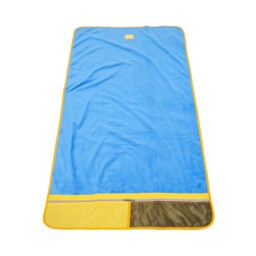 "Large Beach Towel With Zipped Pocket - 100% Cotton Size 100cm X 180cm - 39"" 71" - thumbnail 2