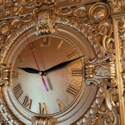 Gold Oak Wood Wall Clock - Rustic Wooden Decor For Home - thumbnail 3