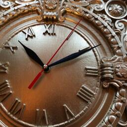 Gold Oak Wood Wall Clock - Rustic Wooden Decor For Home - thumbnail 4