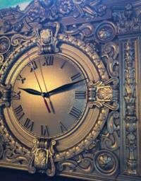 Gold Oak Wood Wall Clock - Rustic Wooden Decor For Home - thumbnail 1