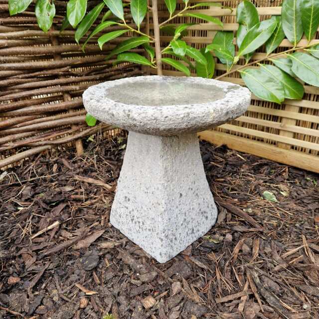 Weathered Grey Mini Bird Bath - image 1