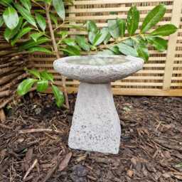 Weathered Grey Mini Bird Bath - thumbnail 3