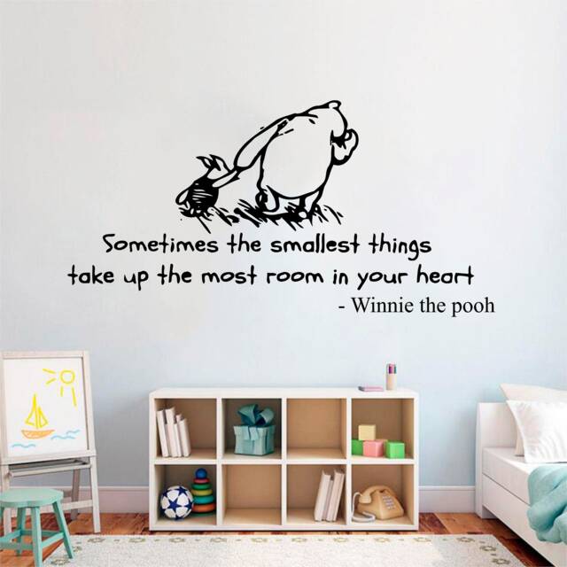 Smallest Things, Winnie The Pooh, Wall Art Decal, Transfer, Mural, Sticker, Removeable Art, Rental Friendly, Interior Or Exterior Use - 0176 - image 1