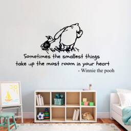 Smallest Things, Winnie The Pooh, Wall Art Decal, Transfer, Mural, Sticker, Removeable Art, Rental Friendly, Interior Or Exterior Use - 0176 - thumbnail 1