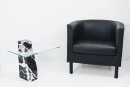 Coffee Table Marble Black Marquinia - in Made Italy - thumbnail 1