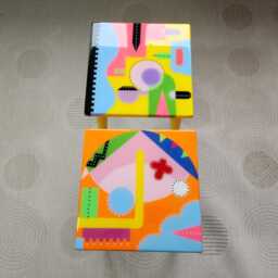 Colorful Wooden Resin Coffee Tables, Abstract Art, Modern Funky Side Table - thumbnail 4