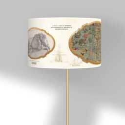 Cylindrical Vintage Lampshade With An Old Map Of Venice & Artistic Illustrations - Lion Venise Available As A Lamp Base Or Pendant - thumbnail 2