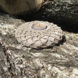 Handwork Stone Candleholder - Linen Crochet, Organic Granite Lamp - thumbnail 2
