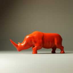 Wooden Rhinoceros Sculpture - 22 - thumbnail 2