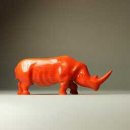 Wooden Rhinoceros Sculpture - 22 - thumbnail 4